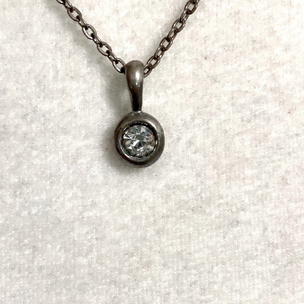Minimalist Solitaire CZ Crystal Pendant Necklace Waterproof Stainless Steel